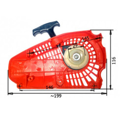 Стартер для однорукой бензопилы 2500 Carver RSG225, RSG25-12K; Sturm GC9912; Huter BS25; Champion 125T; Patriot 2512