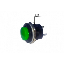 Выключатель (кнопка) без фиксации 3A 250V AC PB-02 (зеленый)
