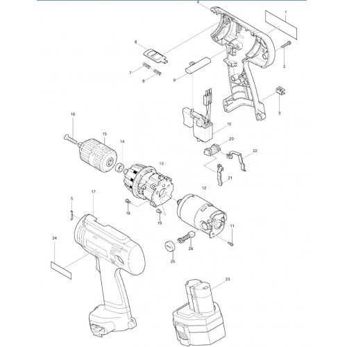 Запчасти для шуруповерта Makita 6313D