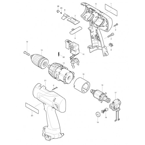 Запчасти для шуруповерта Makita 6317DWAE