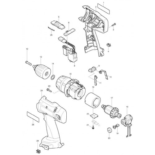 Запчасти для шуруповерта Makita 6319D