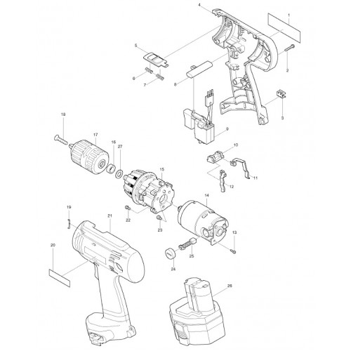 Запчасти для шуруповерта Makita 6333D