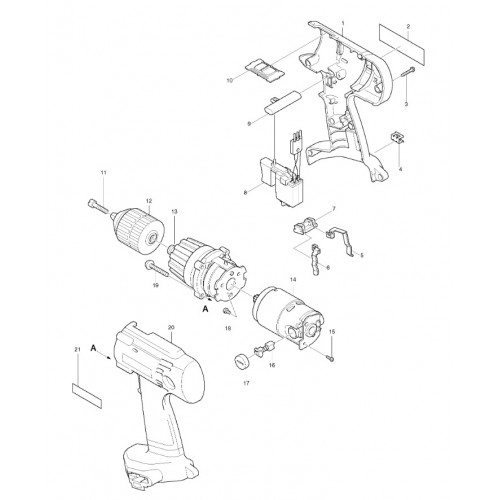 Запчасти для шуруповерта Makita 6343D