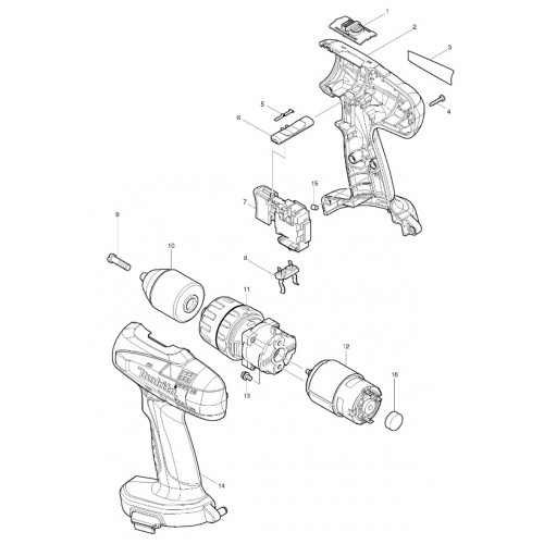 Запчасти для шуруповерта Makita 8391D