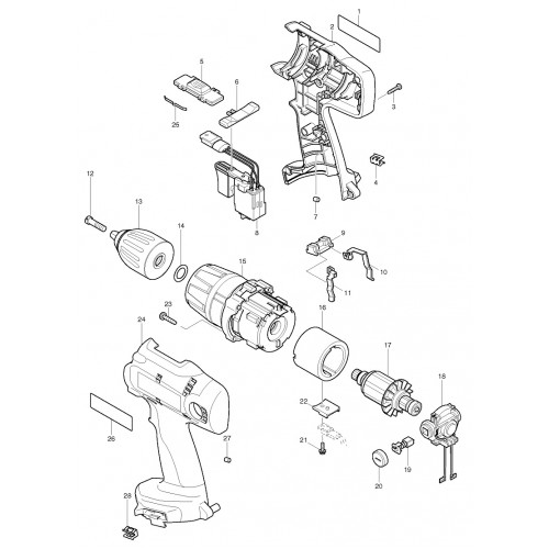 Запчасти для шуруповерта Makita 8434D