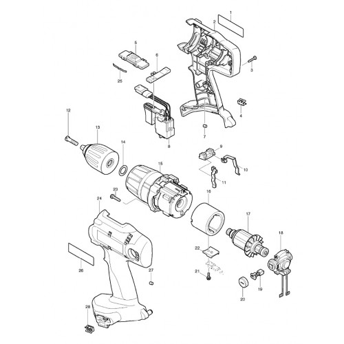 Запчасти для шуруповерта Makita 8444D