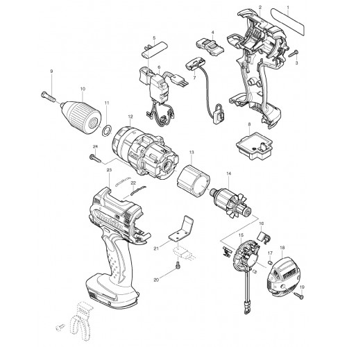 Запчасти для шуруповерта Makita BDF444