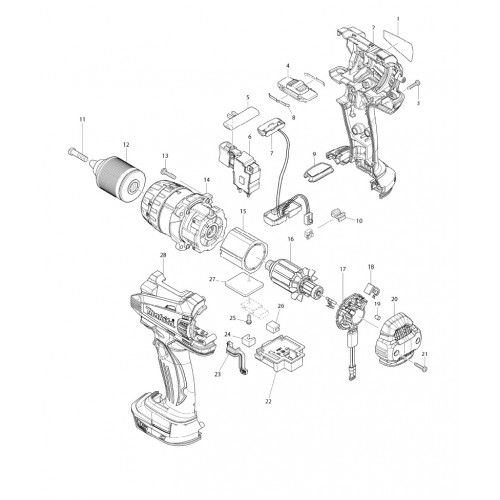 Запчасти для шуруповерта Makita BDF448