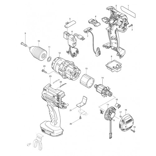 Запчасти для шуруповерта Makita BDF454