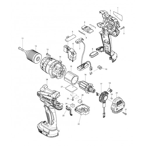 Запчасти для шуруповерта Makita BDF458