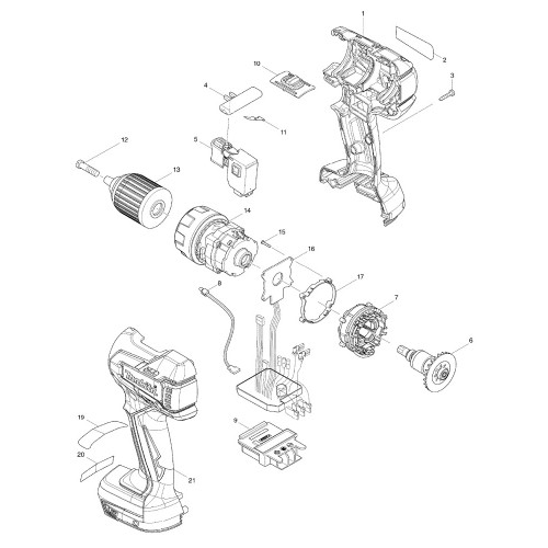 Запчасти для шуруповерта Makita BDF459