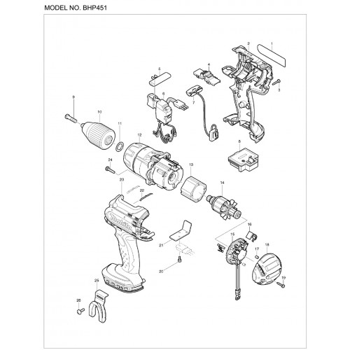 Запчасти для шуруповерта Makita BHP451