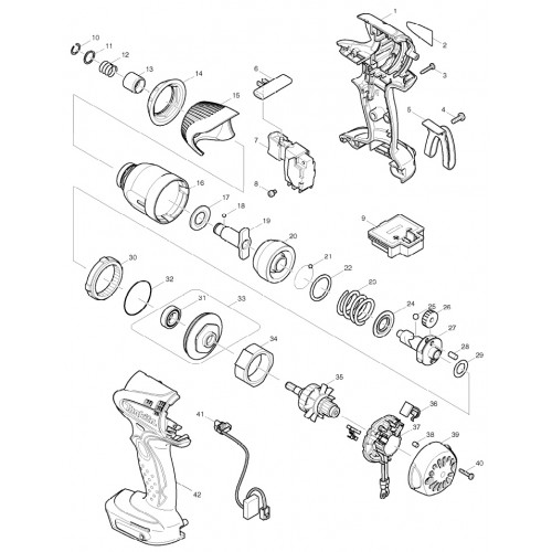 Запчасти для аккумуляторного гайковерта Makita BTD140