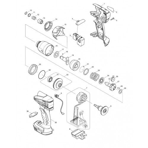 Запчасти для аккумуляторного гайковерта Makita BTD145