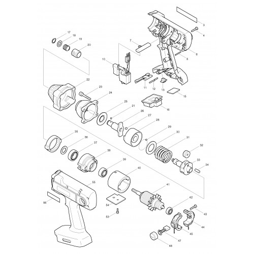 Запчасти для аккумуляторного гайковерта Makita BTD200