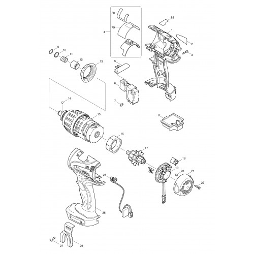 Запчасти для шуруповерта Makita BTP130