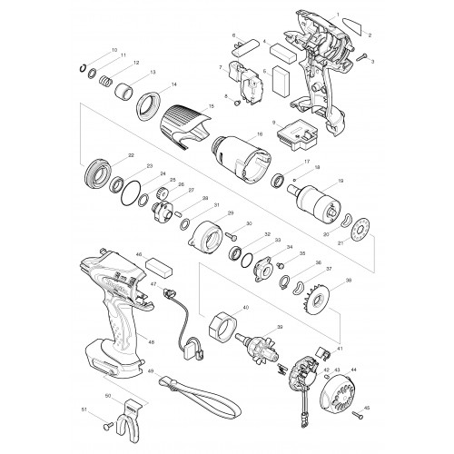 Запчасти для винтоверта Makita BTS130