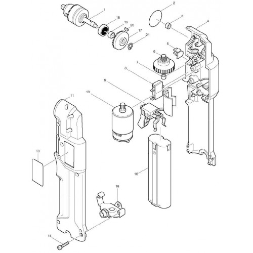 Запчасти для шуруповерта Makita DA301D