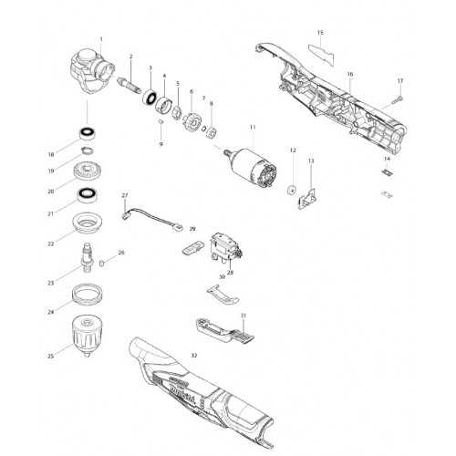 Запчасти для шуруповерта Makita DA331D