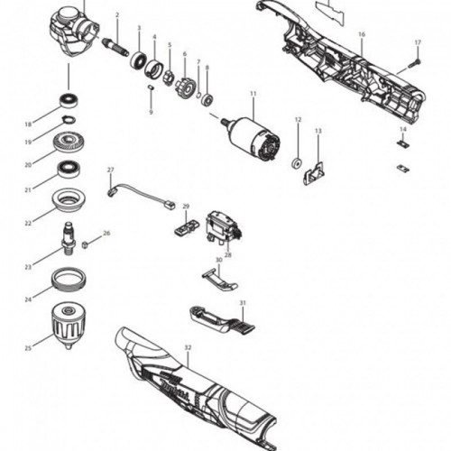 Запчасти для шуруповерта Makita DA331DZ