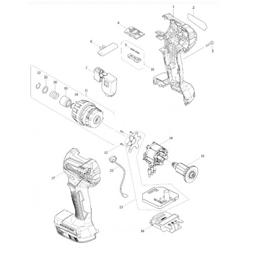 Запчасти для шуруповерта Makita DDF083RFE