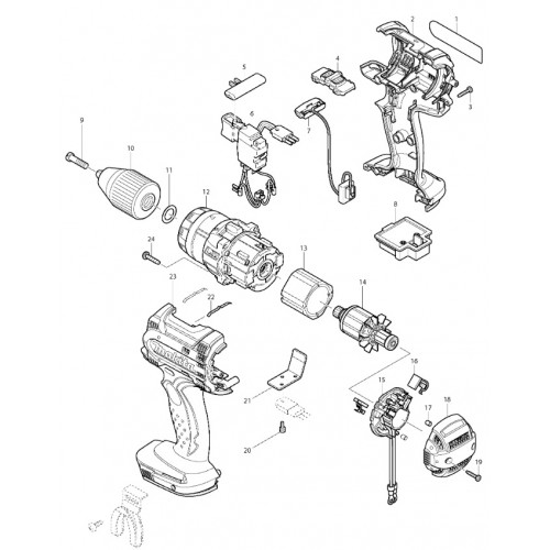 Запчасти для шуруповерта Makita DDF444