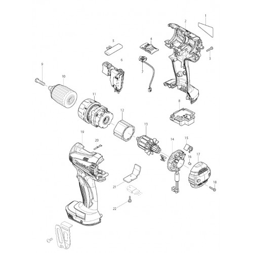 Запчасти для шуруповерта Makita DDF446