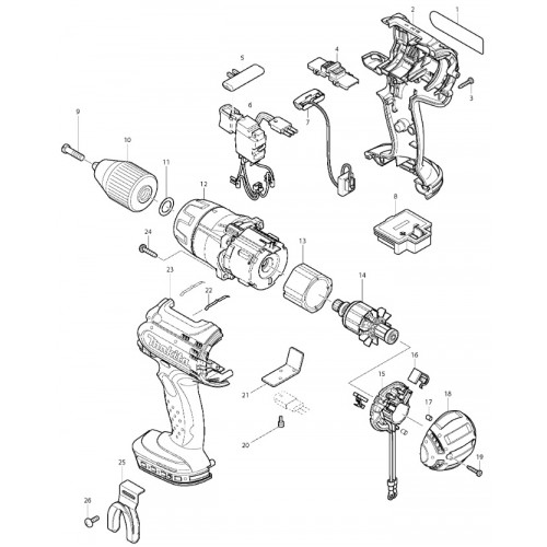 Запчасти для шуруповерта Makita DDF451