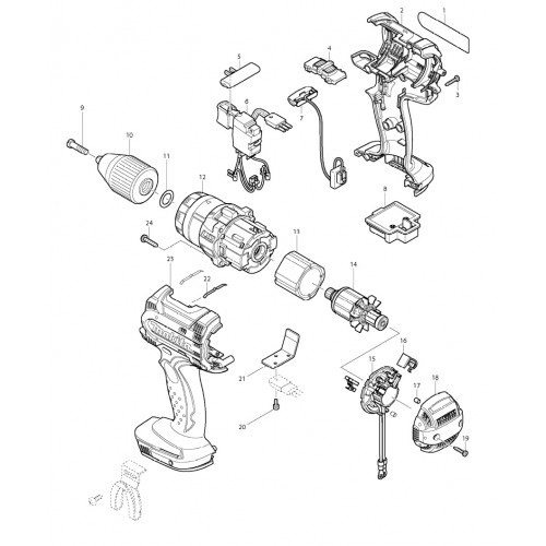 Запчасти для шуруповерта Makita DDF454