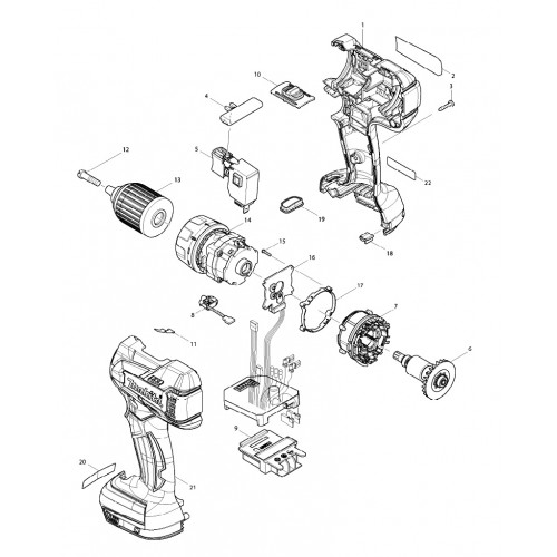 Запчасти для шуруповерта Makita DDF480