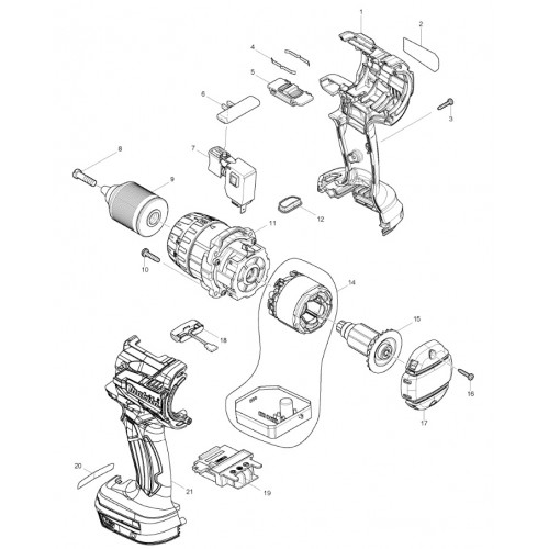 Запчасти для шуруповерта Makita DDF481