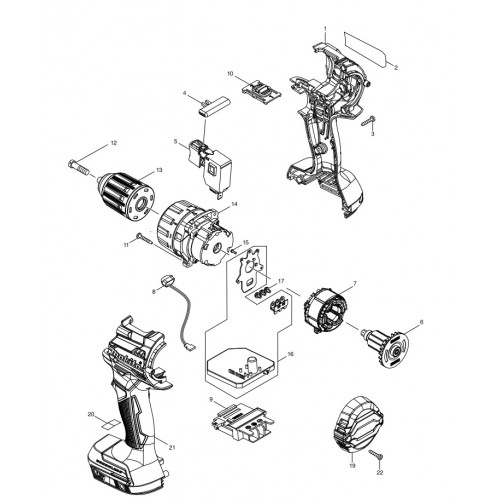 Запчасти для шуруповерта Makita DDF484RFE