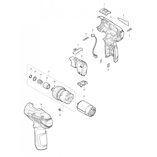 Запчасти для шуруповерта Makita DF030D