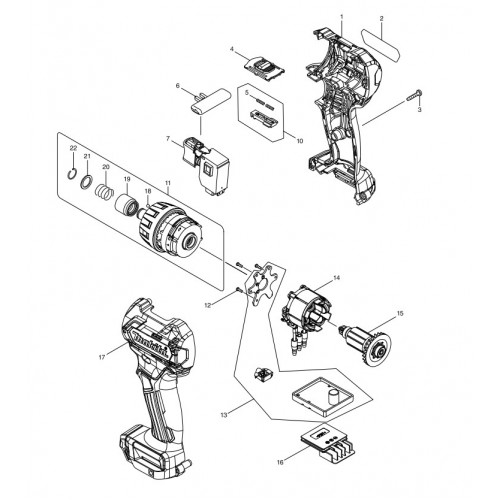 Запчасти для шуруповерта Makita DF032DWMX1