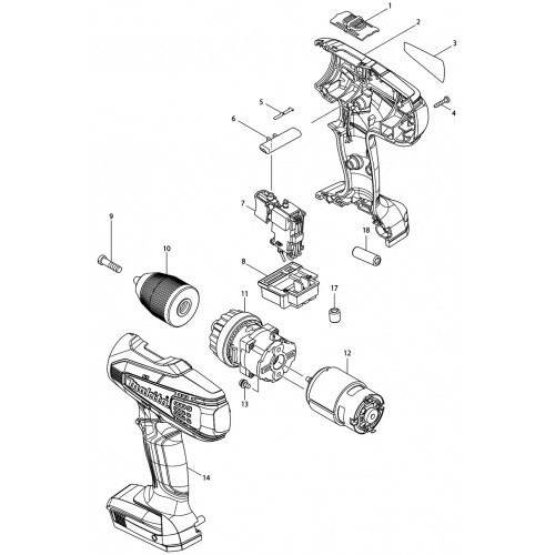 Запчасти для шуруповерта Makita DF457D