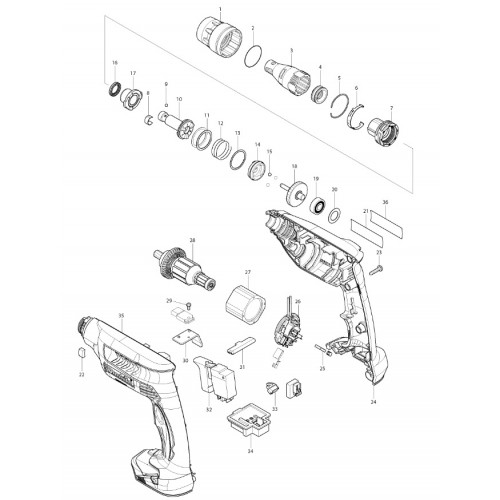 Запчасти для шуруповерта Makita DFS451