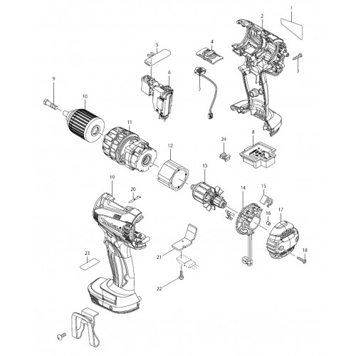 Запчасти для шуруповерта Makita DHP456RFE