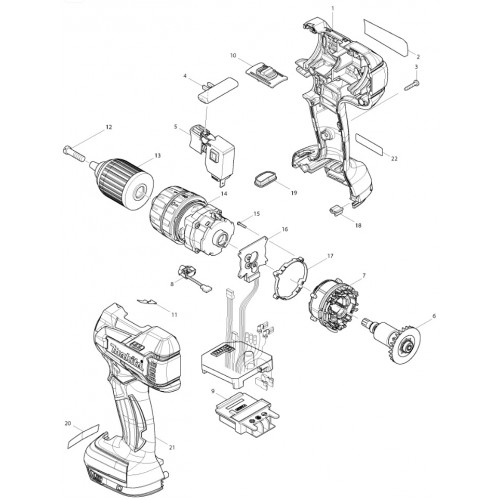 Запчасти для шуруповерта Makita DHP480