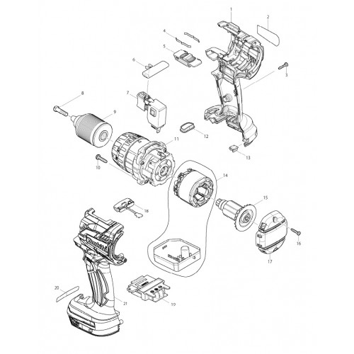 Запчасти для шуруповерта Makita DHP481