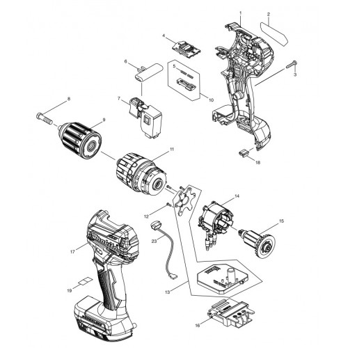 Запчасти для шуруповерта Makita DHP483Z