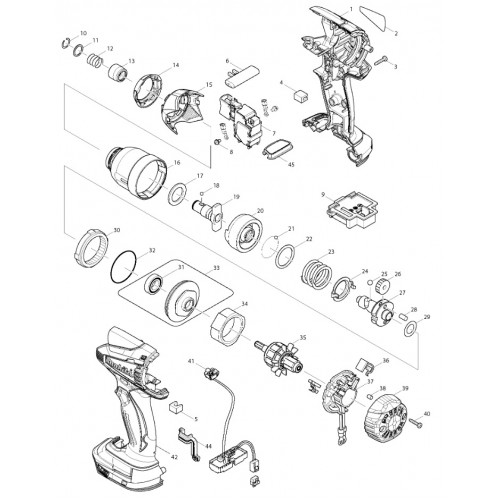 Запчасти для аккумуляторного гайковерта Makita DTD146