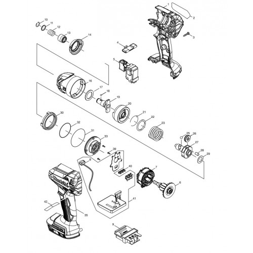 Запчасти для аккумуляторного гайковерта Makita DTD153Z