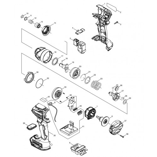 Запчасти для аккумуляторного гайковерта Makita DTD154RFE