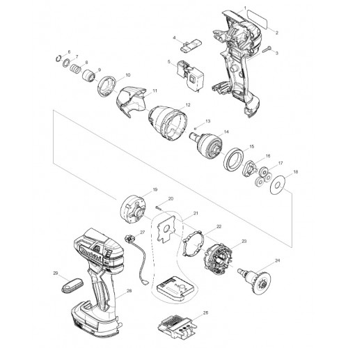 Запчасти для винтоверта Makita DTS131