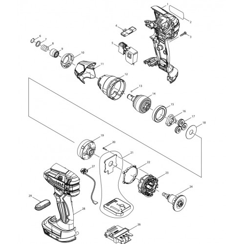 Запчасти для винтоверта Makita DTS141Z