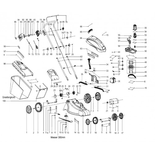 Запчасти для газонокосилки Makita ELM3800