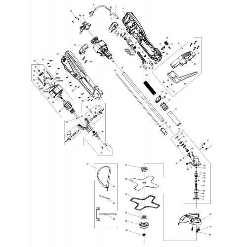 Запчасти для электрокосы Makita UR2300