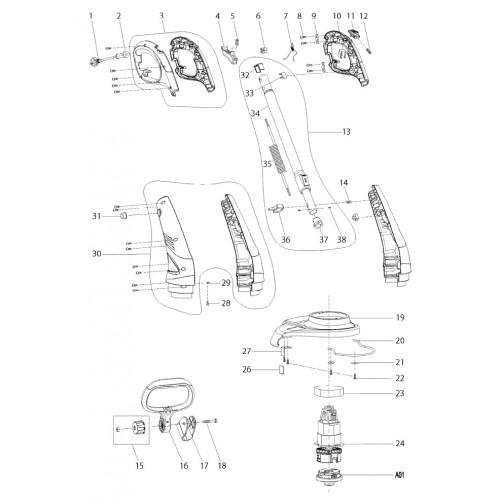 Запчасти для электрокосы Makita UR3000