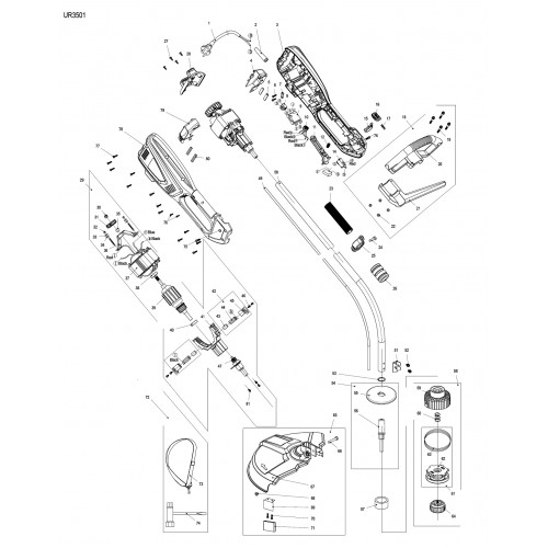 Запчасти для электрокосы Makita UR3501