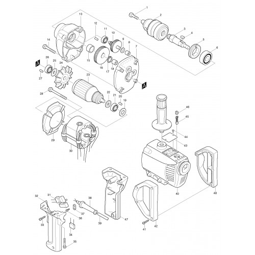 Запчасти для дрели Makita 6013BR